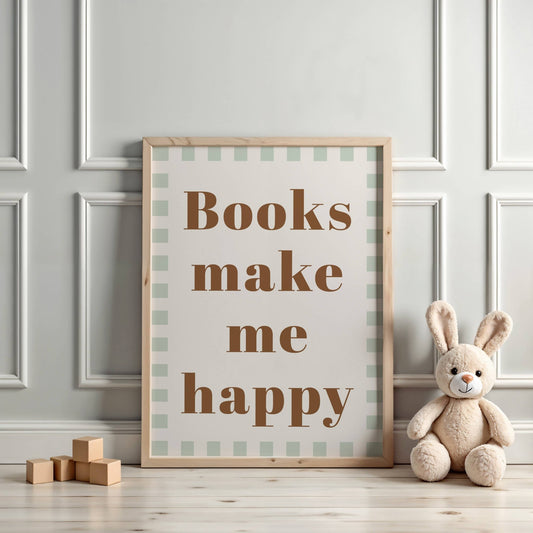 Books make me happy - Checkerboard Edition - Autumns Corner
