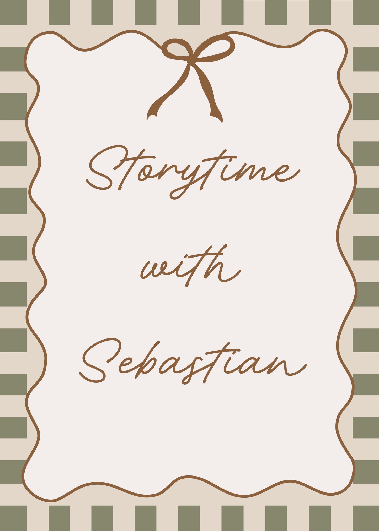 Storytime with (personalised print) - Checkerboard Edition