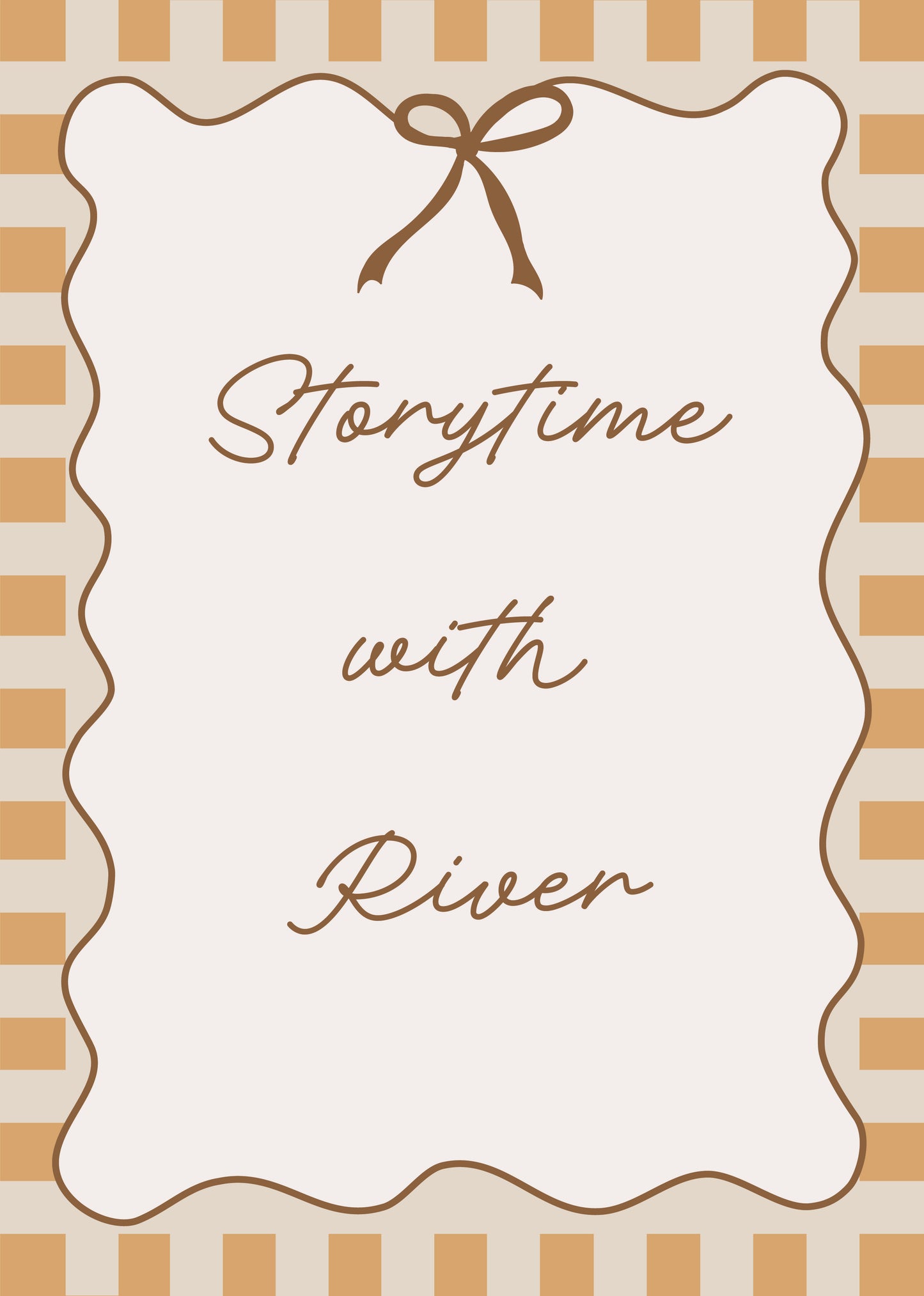 Storytime with (personalised print) - Checkerboard Edition