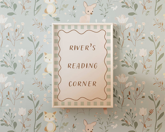 Reading Corner (Personalised print) - Checkerboard Edition - Autumns Corner