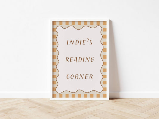 Reading Corner (Personalised print) - Checkerboard Edition - Autumns Corner