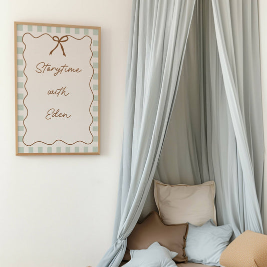 Storytime with (personalised print) - Checkerboard Edition - Autumns Corner