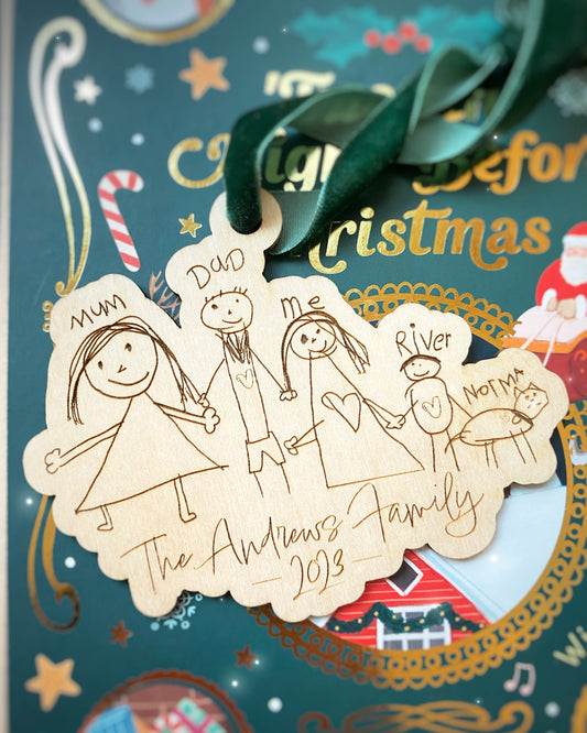 Personalised Kids Art Christmas Bauble