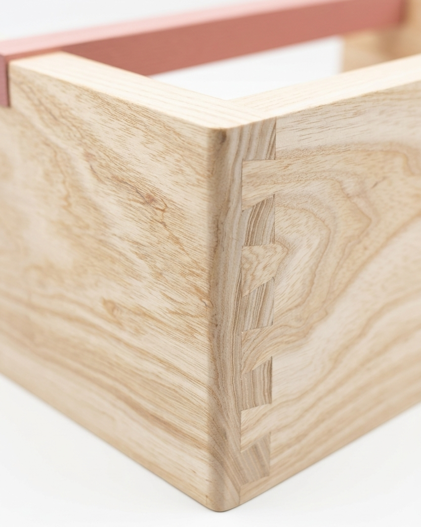 Autumns Corner Story Shelf - Solid Ash - Close up Dovetail Joinery Showcase 