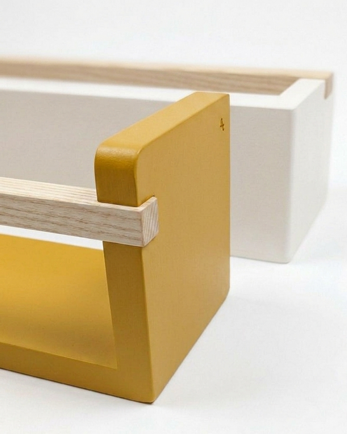 Story Shelf, mustard and ash